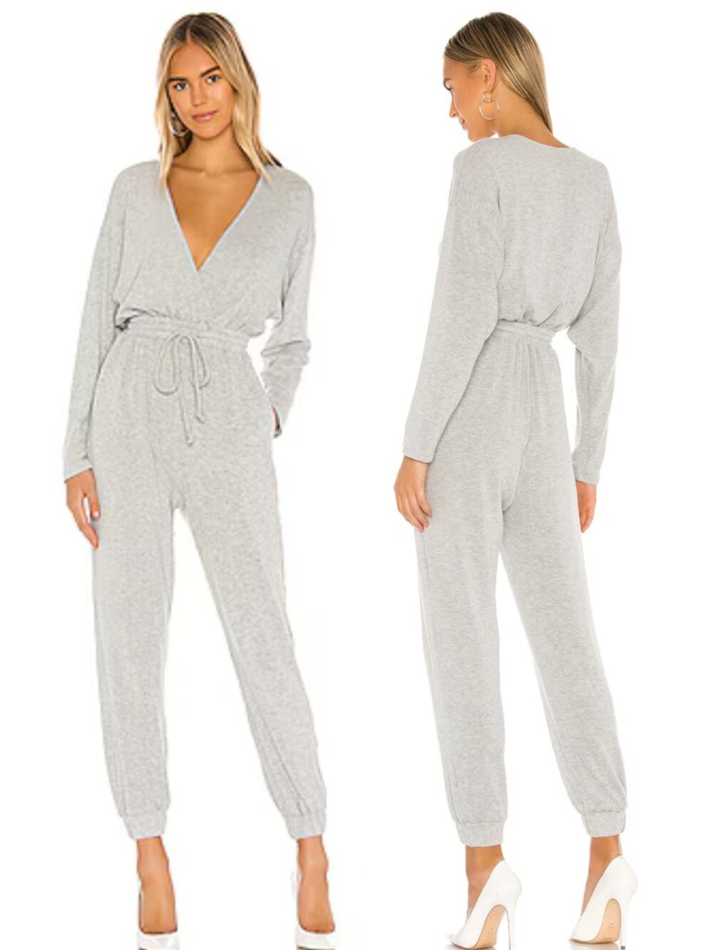 MAJORELLE Revolve Willie Jumpsuit in Heather Grey Size L